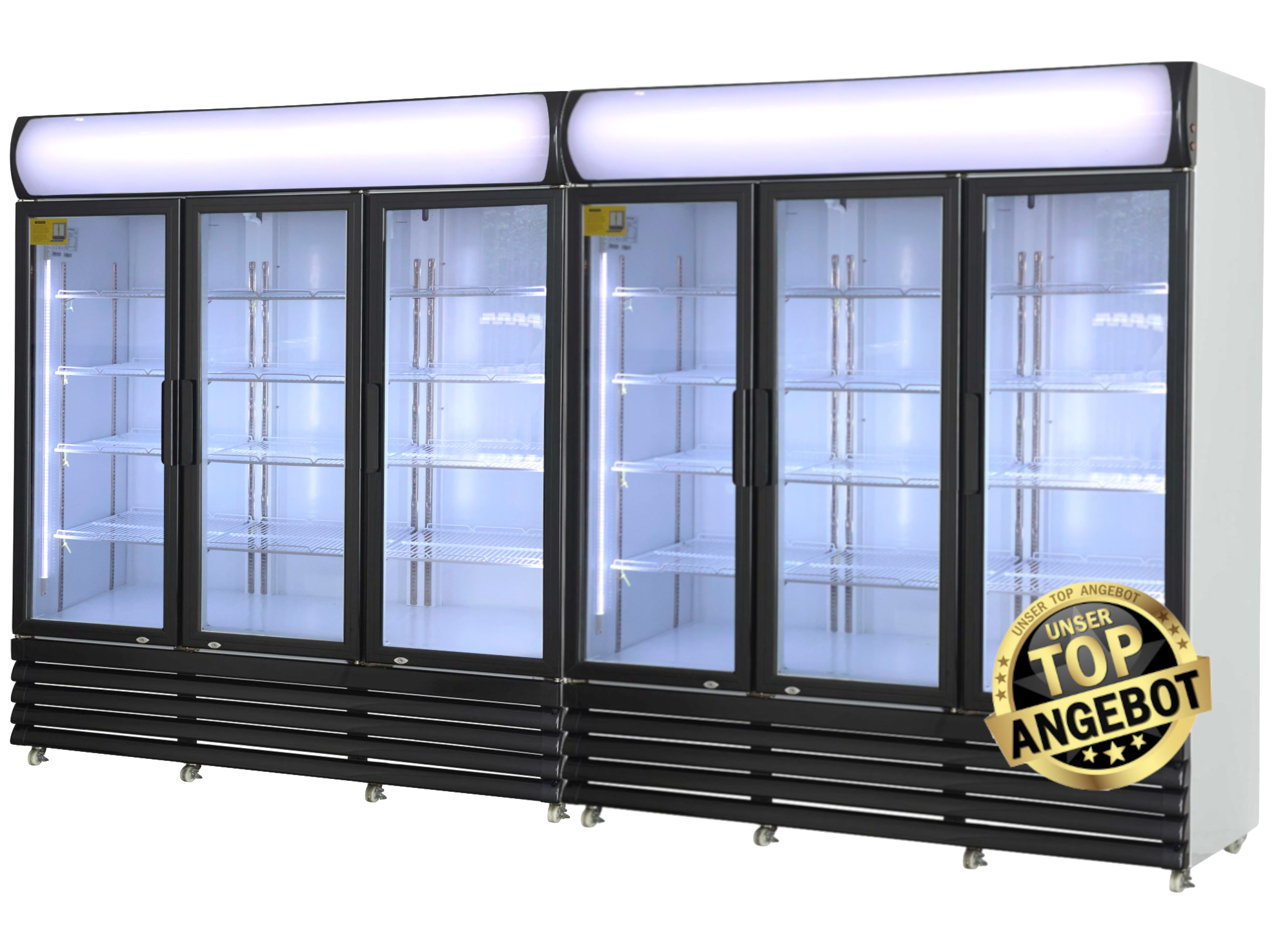 2x Kühlschrank mit Glastür, Getränkekühlschrank, Kühlregal Supermarkt –  MyGastroshop