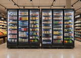 2x Kühlregal / Getränkekühlschrank NP1200 mit 6 Glastüren