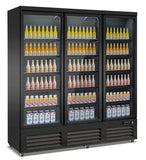 Kühlregal Eco-Skyline Schwarz mit 3 Glastüren - Kühlregal Supermarkt & Kiosk