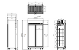 Kühlregal / Getränkekühlschrank mit 2 Glastüren IR770