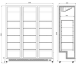 Kühlregal / Getränkekühlschrank mit 3 Glastüren NP1200