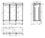 Kühlregal Eco-Skyline Schwarz mit 3 Glastüren - Kühlregal Supermarkt & Kiosk