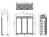 Kühlregal / Getränkekühlschrank mit 3 Glastüren IR1200